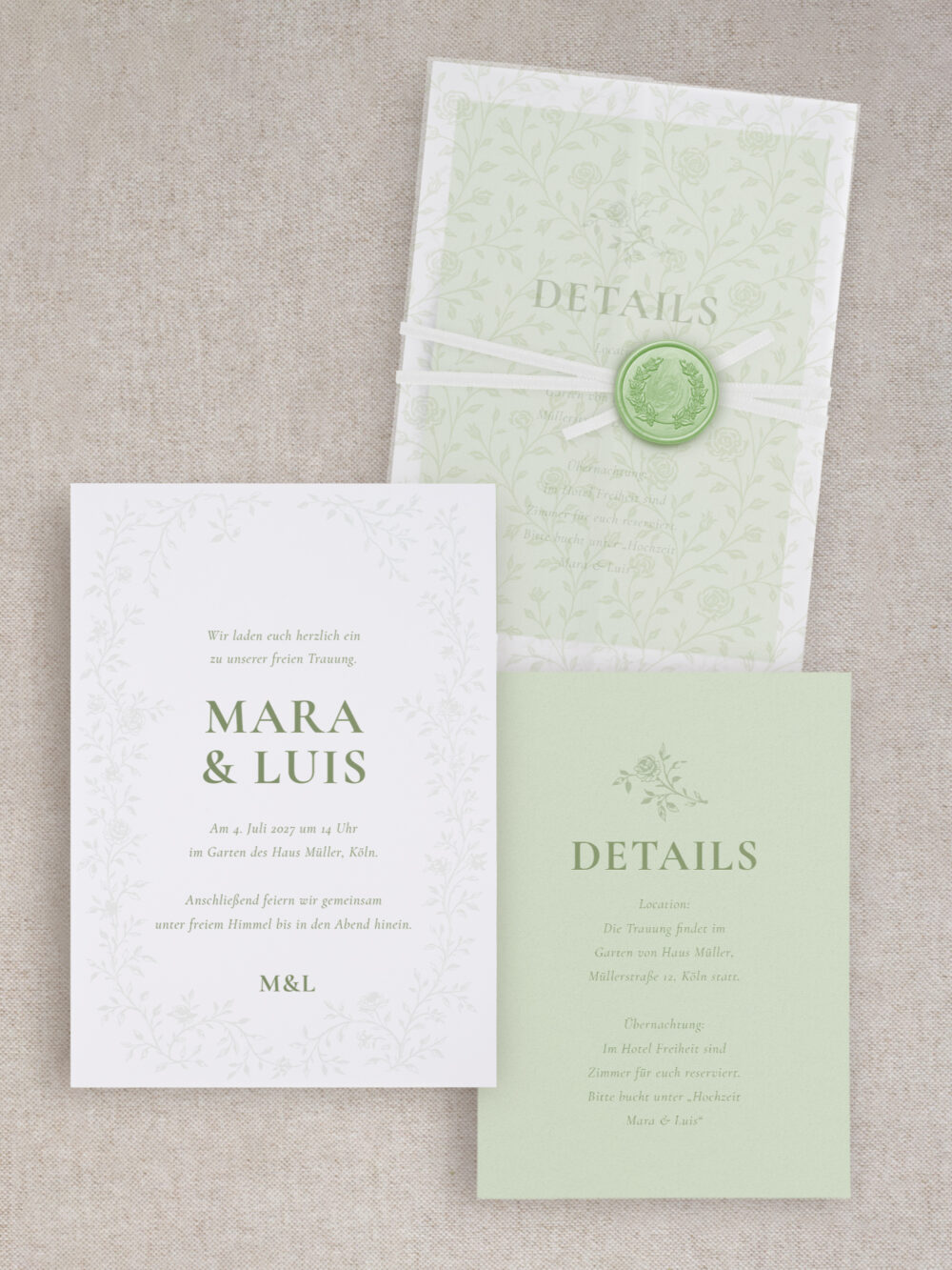 Hochzeitseinladung "Rose Shadow"